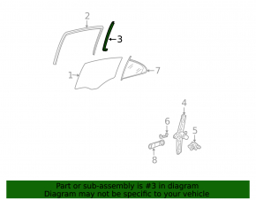 Rear left door glass guide Mercedes W211