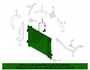 Water cooling radiator Kia Forte 4d 14-16 pre-rest manual transmission