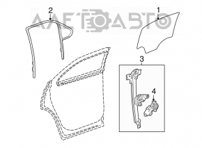Glass door rear right GMC Terrain 10-17