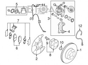Front left brake disc Subaru Impreza 17-23 GK