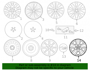 Wheel cap R17 Subaru Outback 20-