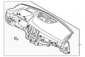 Torpedo front panel with AIRBAG Volvo V90 17-22 usa black for projection