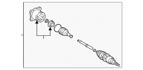 Drive axle shaft rear left Lexus RX300 98-00 thread defect