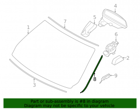 Windshield molding left BMW 3 F30 12-18