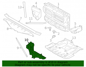 Left headlight bracket BMW 5 F10 11-16 broken