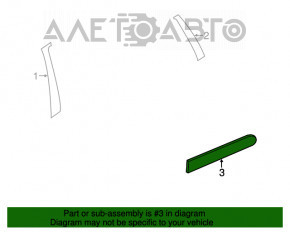 Jeep Compass 11-16 lower rear left door trim structure