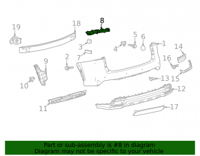 Rear bumper mount, outer right, Lexus NX200t NX300 NX300h 15-21