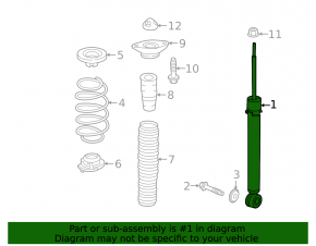 Rear right shock absorber Honda Accord 18-22 with support, for adaptive suspension