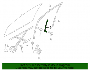 Front right door glass guide Mitsubishi Outlander Sport ASX 10-23