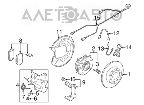 Rear left caliper VW Beetle 12-19 type 2
