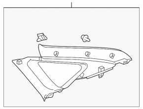 Left rear pillar trim, beige, Toyota Prius 2005-2006