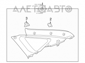 Left rear pillar trim, beige, Toyota Prius 2005-2006