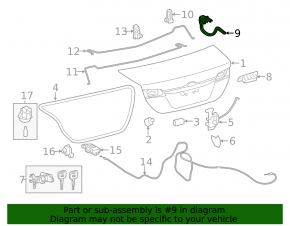 Right trunk lid hinge for Toyota Camry v50 12-14 USA