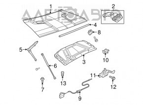 Bare hood Dodge Challenger 09-14 prerest under the central air duct