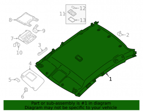 Headlining Nissan Sentra 15-19 without sunroof