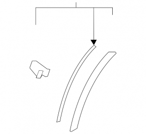 Mitsubishi Outlander 14-20 front left fender arch trim on the bumper