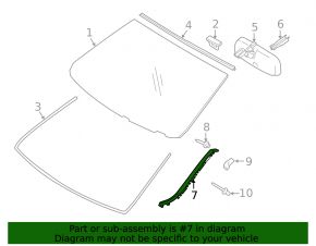 Windshield molding left Lexus IS 06-13