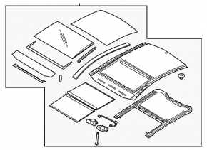 Sunroof assembly Kia Optima 11-13 panorama, scratched, type-2