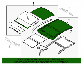 Sunroof assembly Kia Optima 11-13 panorama, scratched, type-2