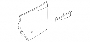 Hyundai Sonata 2020-23 center console trim, side lower rear left, black, 2 pieces