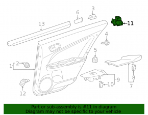 Front right window lift control for Toyota Prius 50 16-20