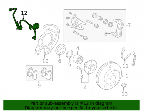 Front left ABS sensor for Toyota Highlander 2013