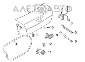 Ford Focus USA 2011 Silver Trunk Lid