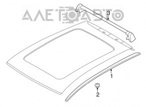 Roof rail longitudinal right Porsche Macan 15 - black