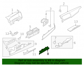 Nissan Rogue 21-24 black center lower dash trim