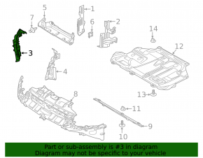 Right radiator deflector for Ford Focus mk3 11-14 2.0
