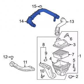 Air duct for manifold Ford Ecosport 18-21 1.0T assembled 3 parts