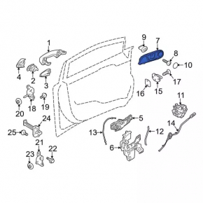 Door handle outer front left Ford Fiesta 11-19