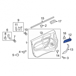 Door handle outer front left Ford Fiesta 11-19