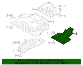Underbody protection rear right Ford Escape MK3 13- type 2