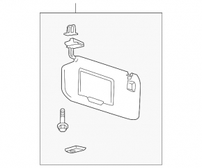 Left visor Ford Explorer 20 - black, without hook, with Homelink