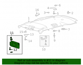 Left visor Ford Explorer 20 - black, without hook, with Homelink