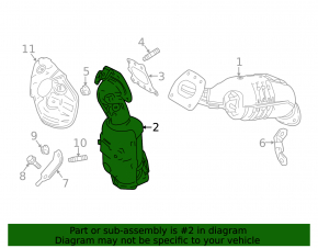Exhaust manifold front with catalytic converter Lexus RX450h 16-22 rusty