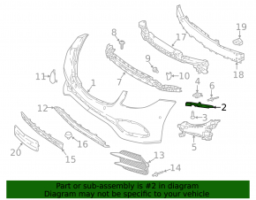 Right front bumper mount for Mercedes W213 E 17-20