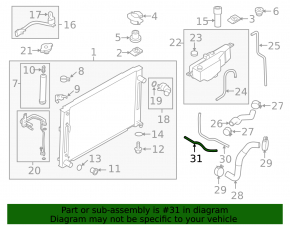 Lower cooling pipe Infiniti G25 G35 G37 06-14 left, automatic transmission
