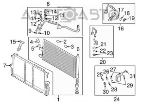 Volvo XC90 16-25 air conditioning condenser radiator