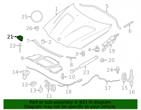Right hood bumper for BMW X3 F25 11-17