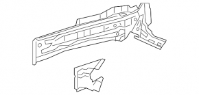 Outer part of the front right side member of the Toyota Prius 50 16-22