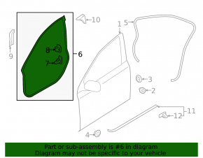 Subaru Outback 15-19 front left door seal