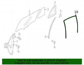 Subaru Outback 10-12 rear right window seal