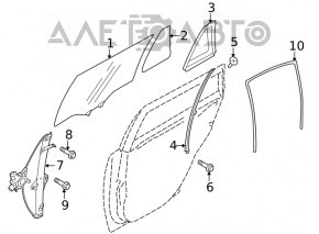 Subaru Outback 10-12 rear right window seal