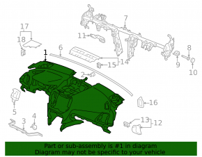 Dashboard front panel without AIRBAG Subaru Forester 19-24 SK