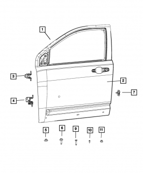 Front left door assembly for Jeep Patriot 11-17