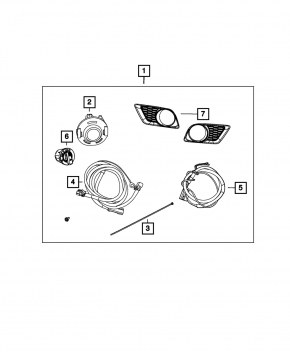 Fog light frame left Dodge Challenger 15- structure