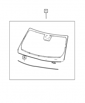 Jeep Grand Cherokee WL 21-25 long heated windshield with rain sensor and camera