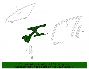 Front right window lift with motor for Lexus IS 14-24